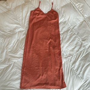 Coral mid-maxi dress